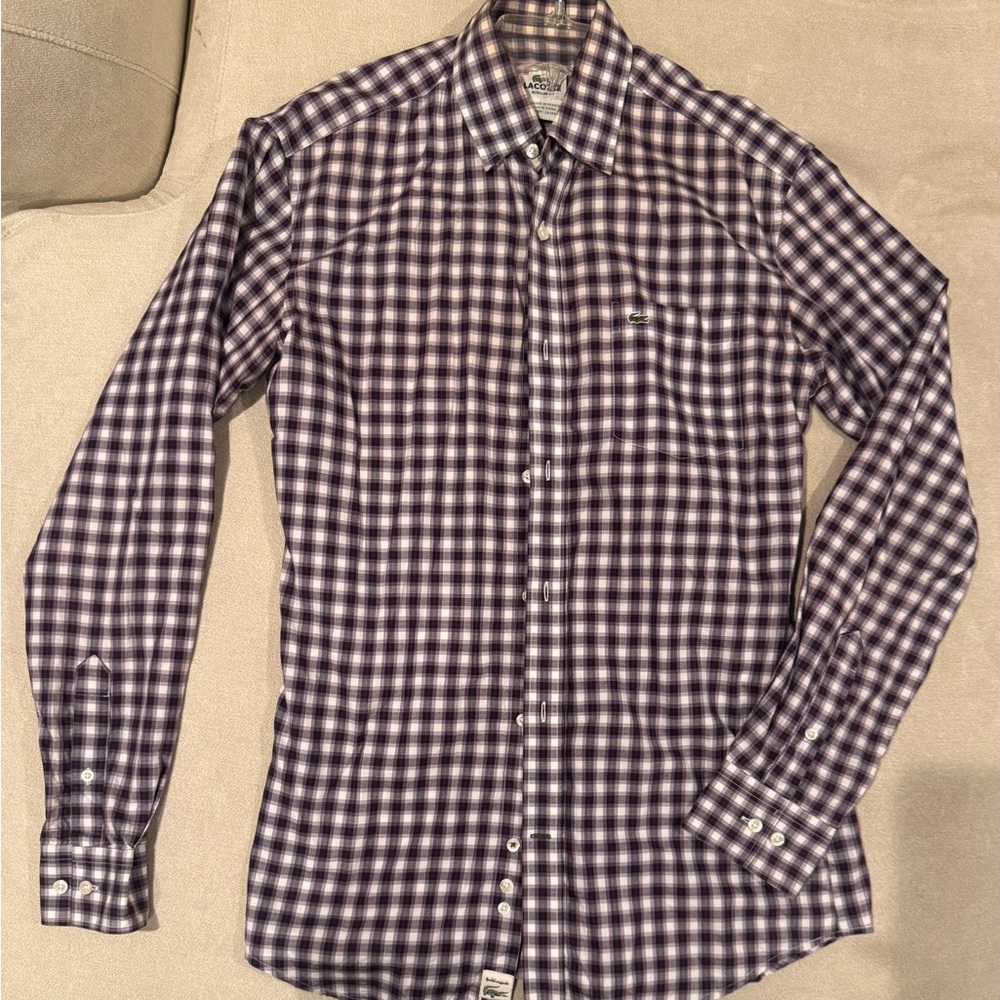 Men's Lacoste Checkered Shirt - purple